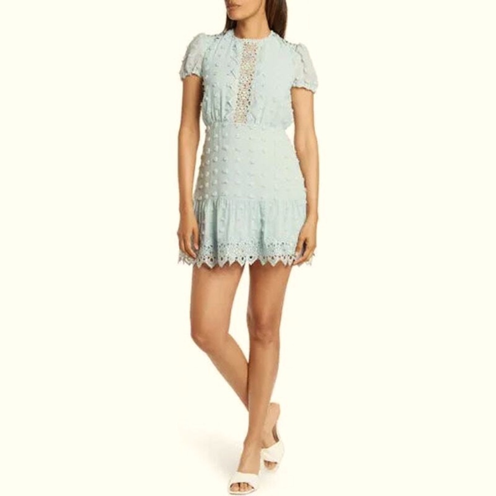 Love By Design Kelsey Chiffon Mini Swiss Dot Dress NWT - Size Large